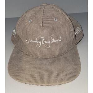 Jumby Bay Island Antigua West Indies Gray Corduroy Snap Back Embroidered Hat Cap